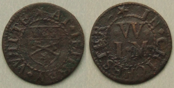 Chichester, Jeffrey White farthing token Chichester, Jeffrey White farthing token